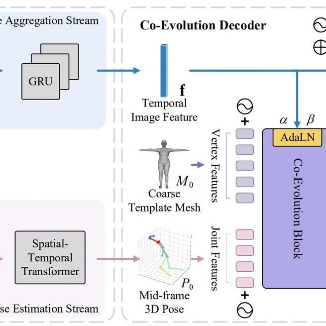 Co-Evolution of Pose and Mesh for 3D Human Body Estimation from Video